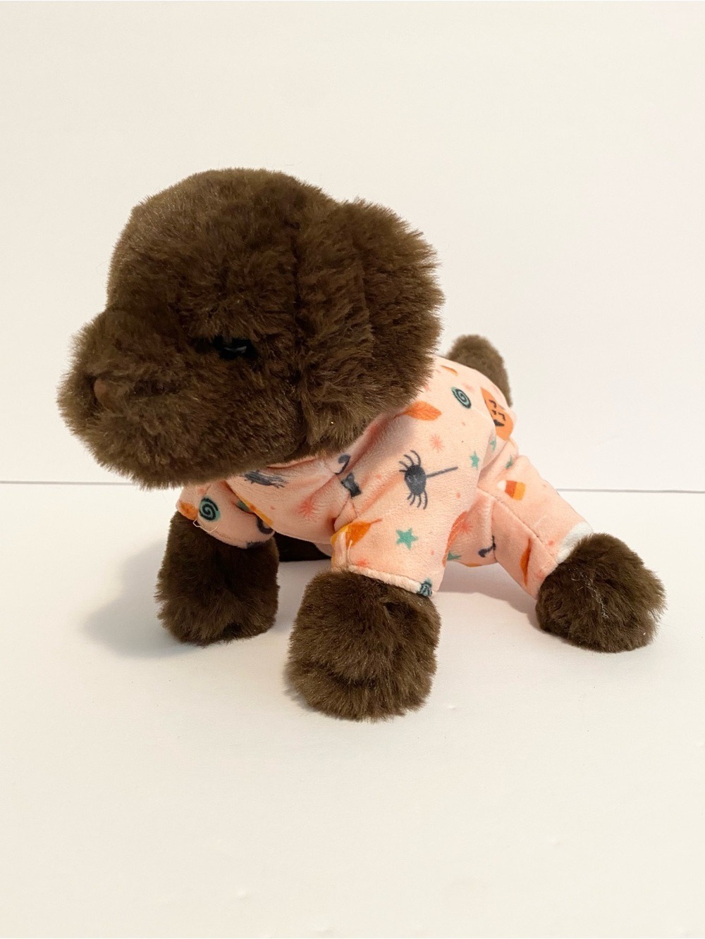 Douglas Cuddle Toys Mini Chocolate Lab Plush Puppy Dog w Halloween Pyjamas Toy